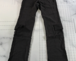 Vintage U Cargo Pants Womens 6 Black Pockets Straight Leg Slim Fit Zip F... - $24.74
