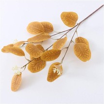 Rujiu 6 Pieces/Lot Artificial Plants Fake Eucalyptus Leaves Of Bouquet, Coffee - £33.56 GBP