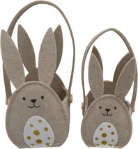 2pcs Easter Eggs Baskets for Kids Bunny Easter Basket with Handle Rabbit... - £17.51 GBP