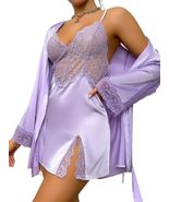 TRENDY TRON Women's Satin Lingerie Set, Mauve Purple (S, M, L, XL), 2 Piece, Tri - $38.22