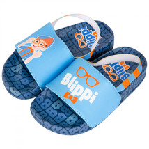 Blippi Stripes Toddler Boy&#39;s Slippers Slides Flip Flops Blue - £18.36 GBP