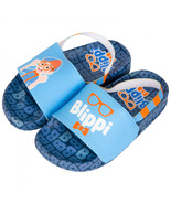 Blippi Stripes Toddler Boy&#39;s Slippers Slides Flip Flops Blue - £18.34 GBP