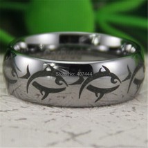 Free Shipping JEWELRY Hot Sales 8MM Silver Dome Maori Whale Tribal Fish Men&#39;s Co - £31.03 GBP