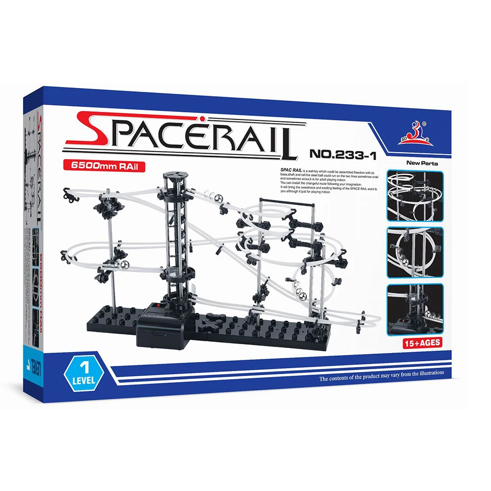 147 Pcs Spacerail Roller Coaster Building Blocks Ball Circuit Marbles Track Sets - £37.94 GBP