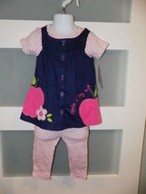 Wishes &amp; Kisses Apple of My Eye 3 PC Outfit Size 12 Months Girls NEW - £16.64 GBP