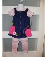Wishes &amp; Kisses Apple of My Eye 3 PC Outfit Size 12 Months Girls NEW - £16.61 GBP