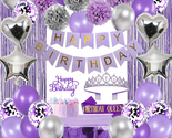 Purple and Silver Birthday Decorations for Women Girls Lavender Party De... - $38.16