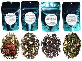 Tea Sampler, 4 Green Teas, Caffeinated, Loose Leaf Tea - £12.63 GBP