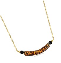 Italian Leopard-Print Murano Glass Bead Necklace - £225.98 GBP