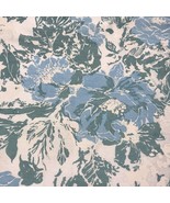 MCM Woven Fabric Material Floral Flower  Blue Green 48” Wide By The Yard - £12.86 GBP