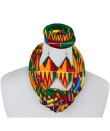 3 Pieces African Necklace Print Wax Ankara Fabric Set Side Knot Necklace... - £40.52 GBP