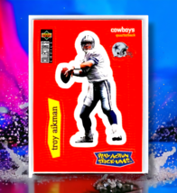 1997 Collector&#39;s Choice #S2 Troy Aikman Play Action Stick-Ums - £1.07 GBP