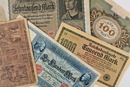 1910-1922 Deutschland 5-Notes Währung Set / (2) Deutsche Reich / (3) Weimar - $1,083.27 MXN