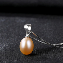 All-Body 925 Silver Necklace Melon Seeds Hanging Buckle Stick 4A Grade Freshwate - £14.33 GBP