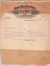 Antique Signed Letter Buehler Phelan Paint Co Dallas TX Jack H Frost Tex... - $47.12
