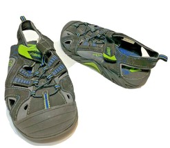 Keen Boys Black Green Blue Waterproof Hiking Sandals Adjustable Size US 6 - $13.25