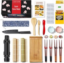 Deluxe Sushi Making Kit 25 in 1 Bazooka Roller Set Bamboo Chopsticks Sauce Tray  - £54.39 GBP