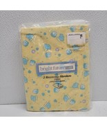 Vintage Bright Future Baby 2 Yellow Cotton Receiving Blankets Ducks &amp; Frogs - $40.15 CAD