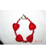 Red Hearts Bracelet w/Swarovski Crystals - for the Little Princess in yo... - £6.68 GBP