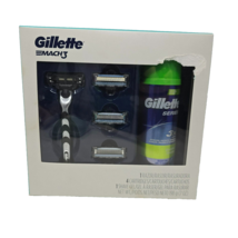 Gillette Mach3 Razor, Shave Gel and 4 Blade Refills Holiday Gift Pack - $23.46