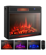 1350W 28&quot; Electric Fireplace Freestanding &amp; Recessed Heater Log Flame Re... - £247.78 GBP