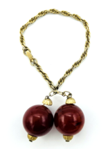 Vintage Retro Mid Century Bakelite Bauble Ball Charm Bracelet - £46.70 GBP