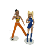 VINTAGE 1998 TOYMAX SPICE GIRLS SPORTY AND BABY POSEABLE FIGURES ON STANDS - $23.75