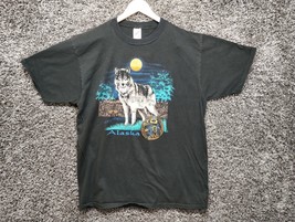 Vintage Alaska Nature Wolf Shirt Adult XL Black Jerzees 90s Streetwear Crew - £20.72 GBP