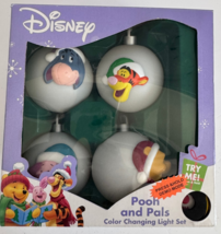 Disney Winnie Pooh Color Changing Light Ornament Christmas Set New Open Box - $29.69