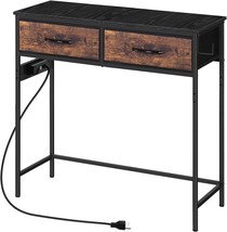 Ybing Compact Console Table For Hallway Table With Charging Station, Narrow Sofa - £36.76 GBP