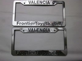 Pair of 2X Valencia Frontier Toyota License Plate Frame Dealership Plastic - £22.80 GBP
