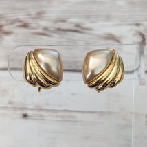 Vintage Napier Clip On Earrings Gold &amp; Champagne Tone - £12.78 GBP