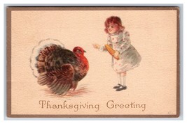 Child and Turkey Thanksgiving Greetings DB Postcard H18 - £2.33 GBP