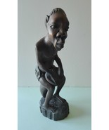 Rare Vintage Angola African Tribal Art Carved Wood Sculpture - £109.22 GBP