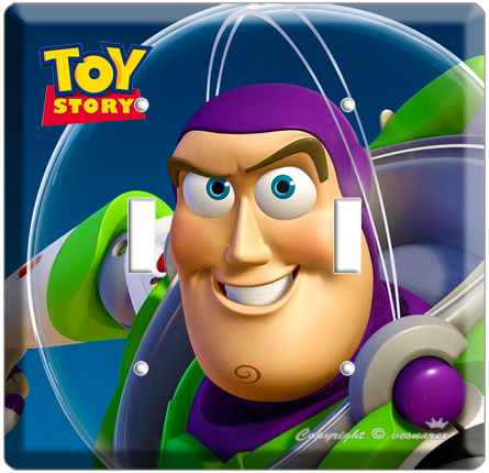 DISNEY TOY STORY 3 BUZZ LIGHTYEAR LUNAR ASTRONAUT DOUBLE LIGHT SWITCH WALL PLATE