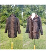 Vintage Astrakhan persian ombre brown jacket coat beaver lamb collar M - £93.95 GBP