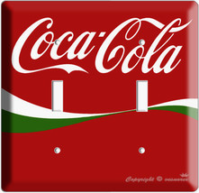 Coca Cola Classic Green Double Light Switch Cover Wallplate Retro Vintage Coke N - £18.37 GBP