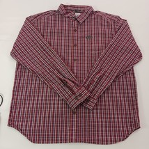 Columbia AM8053 Men's Red Plaid Cotton Blend Button Up Long Sleeve Shirt Size XL image 13