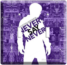 Justin Bieber Never Say Double Purple Light Switchplate Cover 3 D Music Movie Dvd - £9.58 GBP