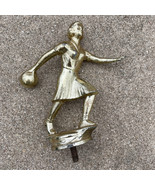 Midcentury Cast Metal Female Bowling Trophy Topper Vintage F.H. Noble &amp; ... - £13.42 GBP