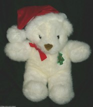 13&quot; Vintage 1994 Plush Creations White Teddy Bear Christmas Stuffed Animal Toy - £26.57 GBP