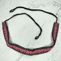 Reedcraft Weavers Black and Pink Woven Tie Belt Size XS - $9.89