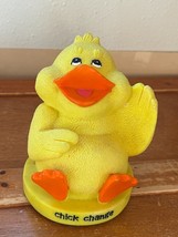 Vintage Cute Hard Plastic Yellow Chick w Orange Beak &amp; Feet CHANGE Coin Penny - £9.07 GBP