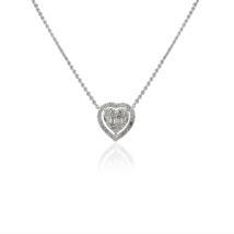 18K Gold Diamond Heart Necklace - £1,108.53 GBP