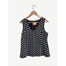Anthropologie Maeve Black and White Polka Dot Jaquard Tank, Sz Large - $10.49