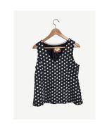 Anthropologie Maeve Black and White Polka Dot Jaquard Tank, Sz Large - $10.49
