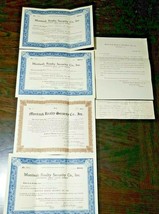 Orphan Lot of 4 1920&#39;s Montauk Realty Security Co. Stock Certificates Montauk NY - £12.57 GBP