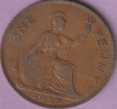 1938 British UK large Penny coin Peace Age 85 years old KM#845 sure Buy now yes. - £2.07 GBP