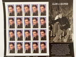 James Cagney: Legends of Hollywood, Full Sheet of 20 x 33-Cent Postage Stamps, U - £16.03 GBP