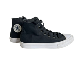 Converse All Star Canvas Shoe Unisex Youth Size 2 Chuck Taylor II High Top Black - £20.00 GBP